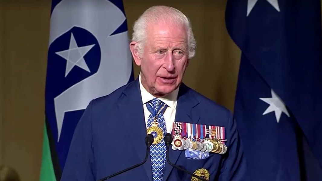 Reio Charles III no parlamento da Austrália em 21 de outubro de 2024