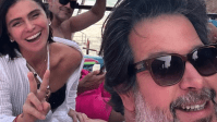 Na praia com Giovanna Antonelli, Murilo Benício brinca: 